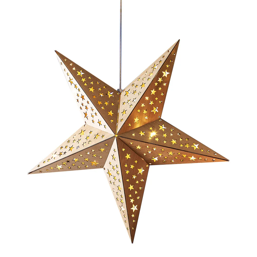 LED-Holzstern - Ca. 40 cm