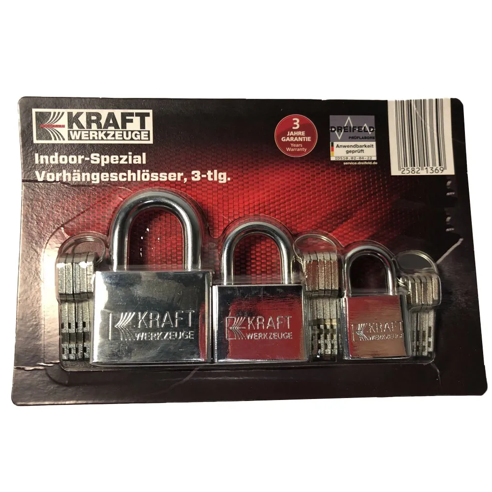 Indoor-Spezial-Vorhängeschlösser 3er-Set