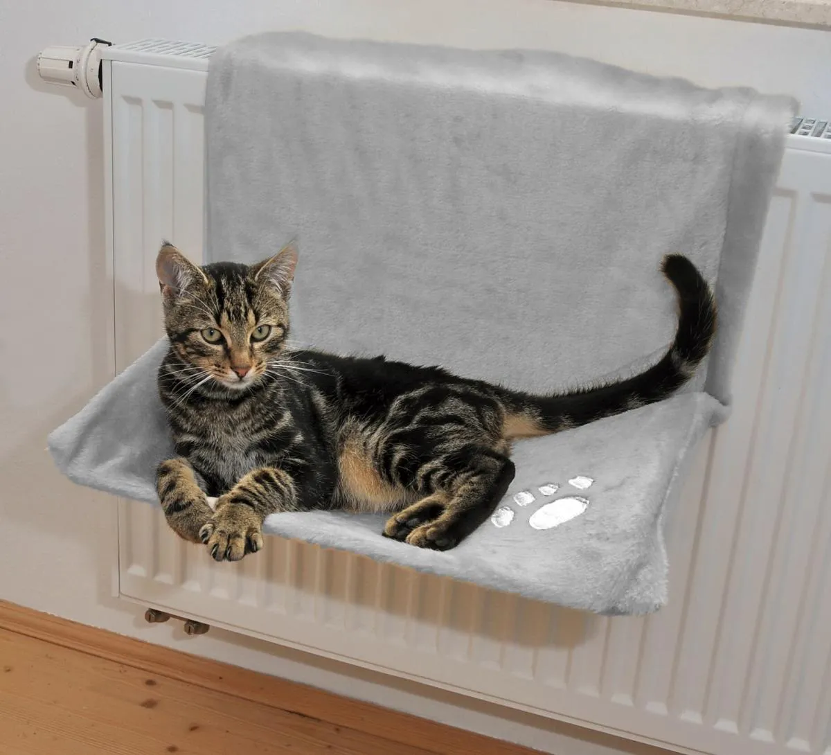 Katzen Heizkörperliege uni grau