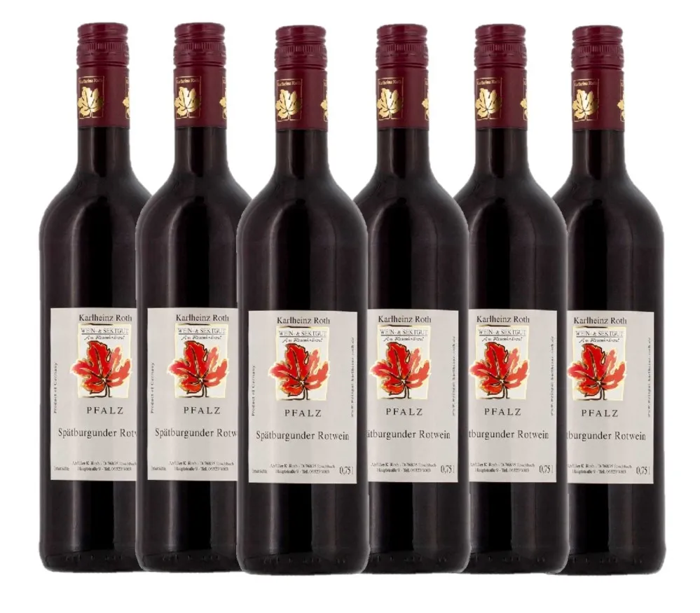 Weingut Karlheinz Roth Spätburgunder Rotwein QbA halbtrocken 2022 - 6er Karton