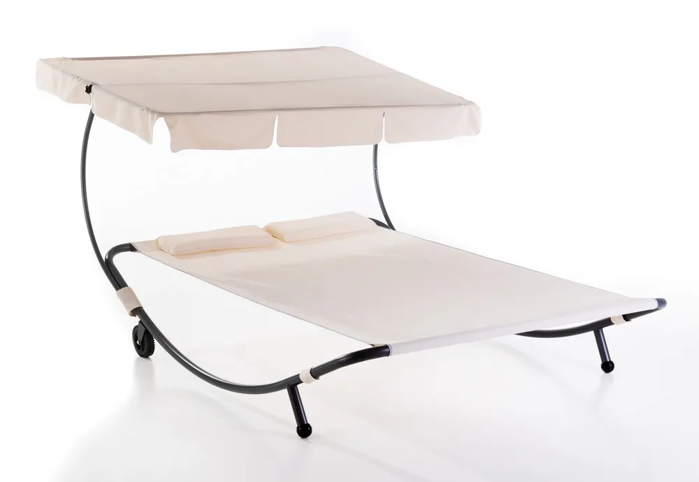 Doppelgartenliege, ca. 200 x 180 x 155 cm - Beige