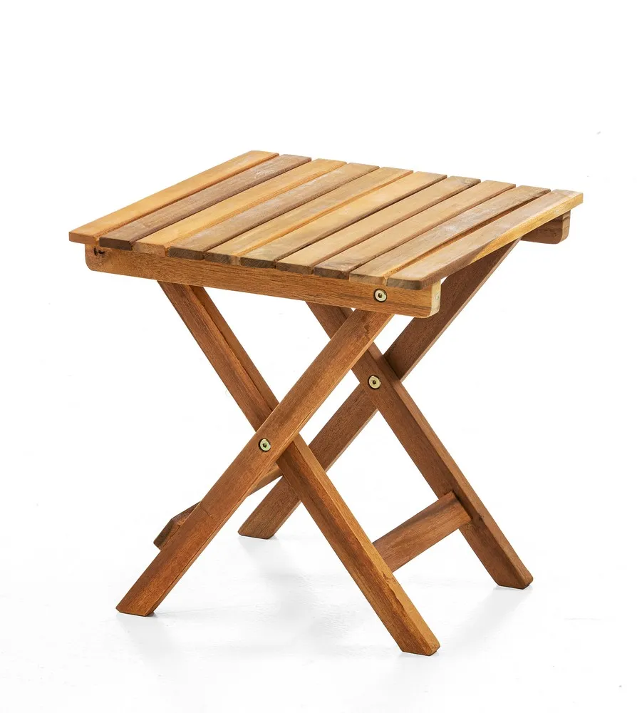 Klapptisch aus Akazienholz, ca. 38 x 38 x 40 cm