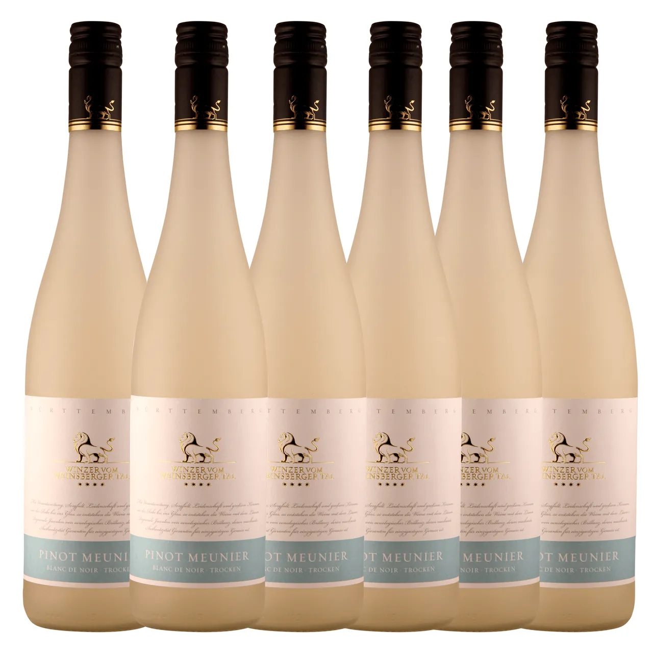 Winzer vom Weinsberger Tal "Rebsortenlinie" Pinot Meunier Blanc de Noir Qualitätswein trocken 0,75L 6er Karton