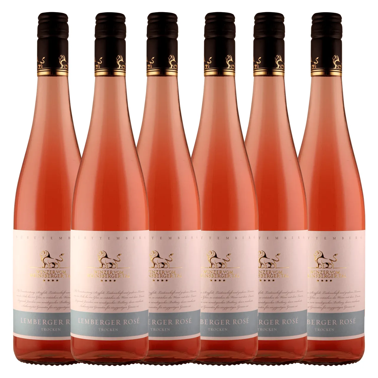 Winzer vom Weinsberger Tal "Rebsortenlinie" Lemberger Rosé Qualitätswein trocken 0,75L 6er Karton