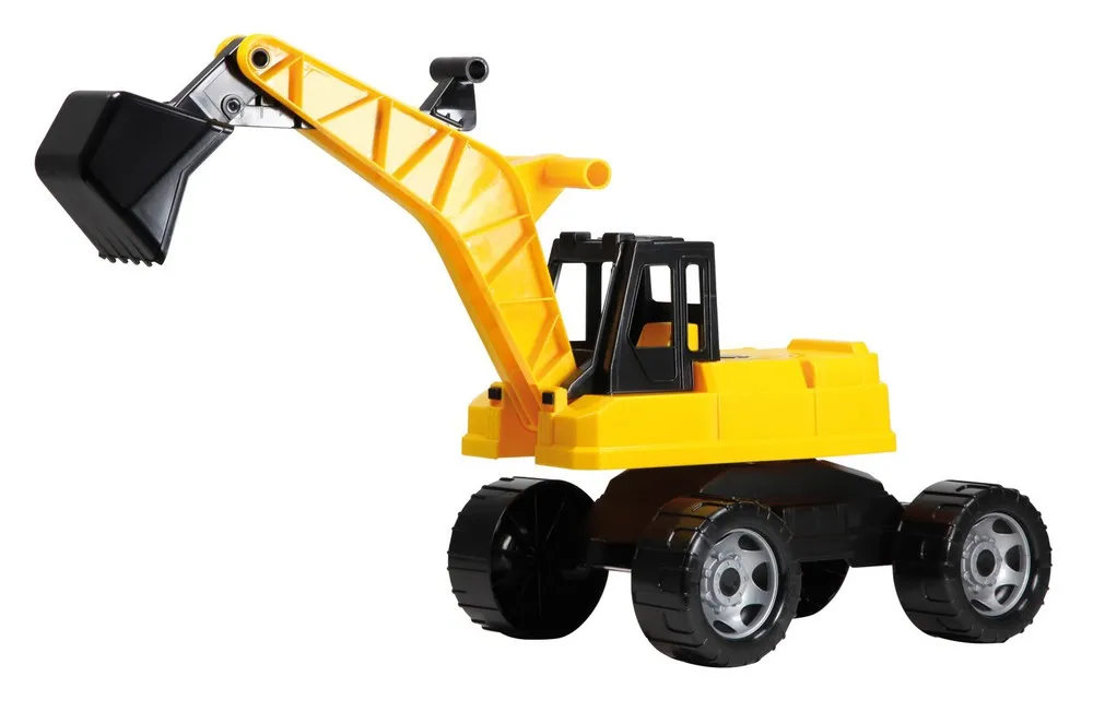 GIGA TRUCKS Aufsitz-Spielzeugbagger, schwarz/gelb, Schaukarton