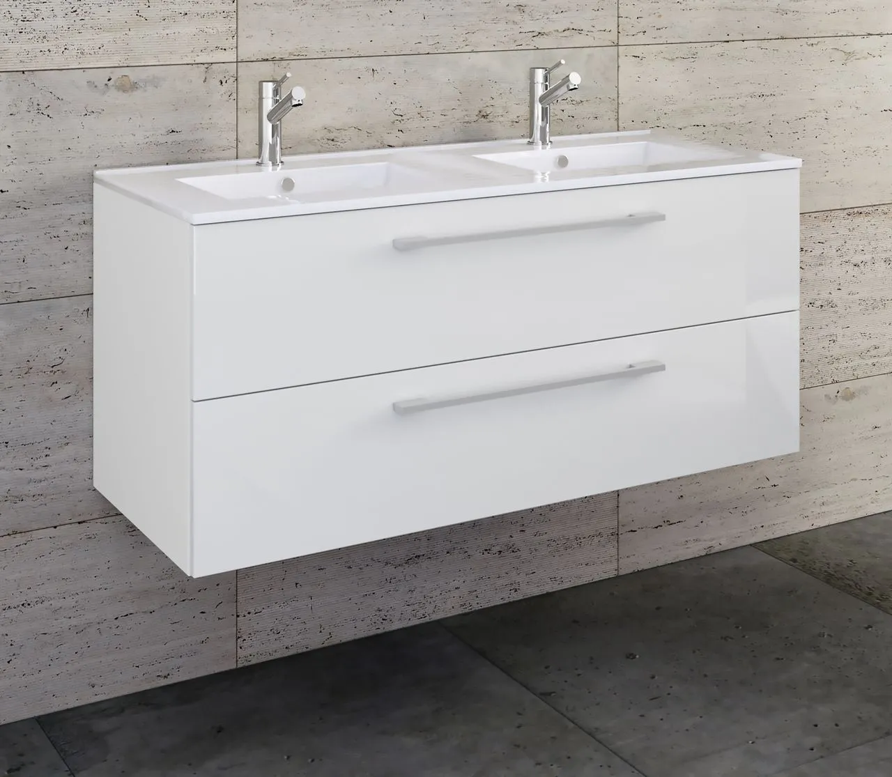 2-tlg. Waschplatz Budasi Weiß