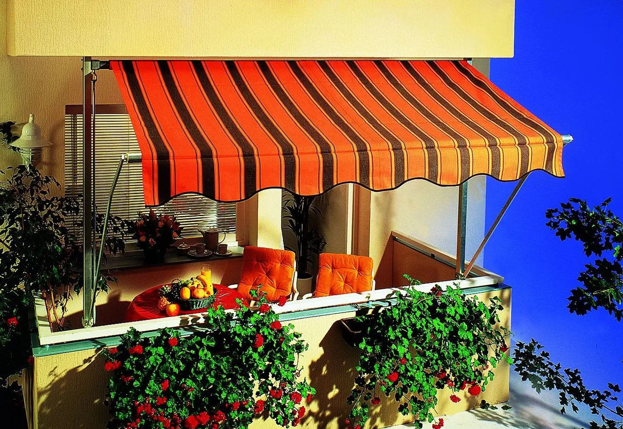 Fallarmmarkise, ca. 250 x 160 cm - Orange/Braun