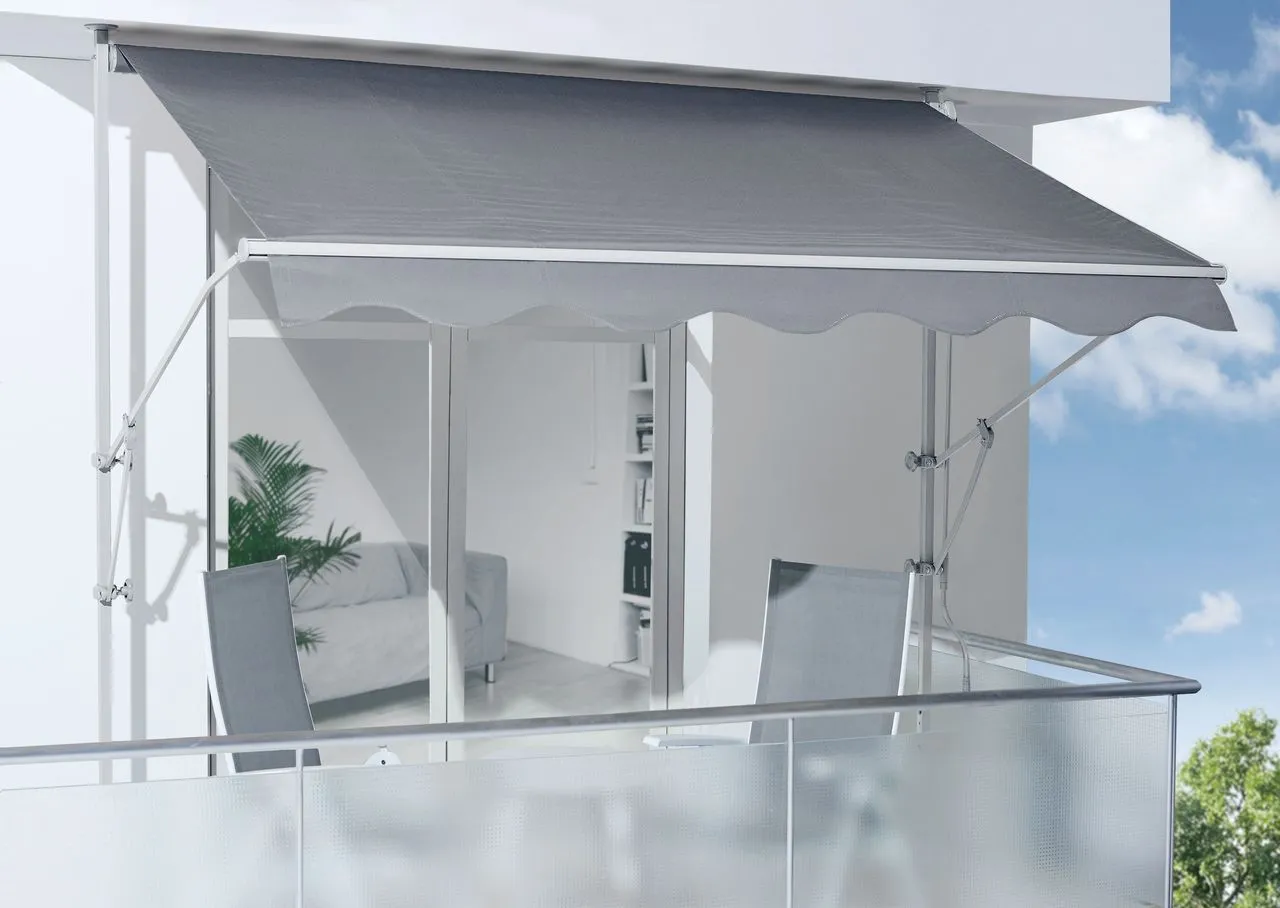 Fallarmmarkise, ca. 200 x 160 cm - Uni Grau