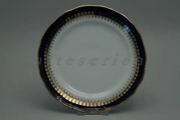 Kuchenteller - Winterling Kirchenlamitz Scharffeuer Echt Kobalt - Goldspitze