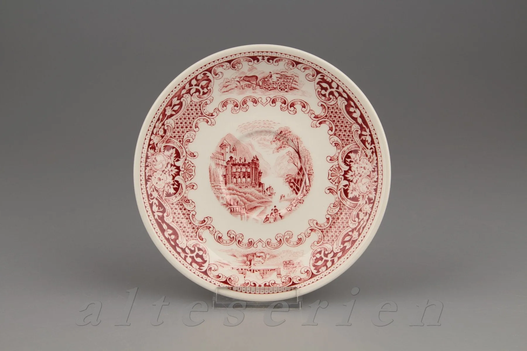 Untertasse für Suppe - Royal Sphinx Maastricht Old England - rot