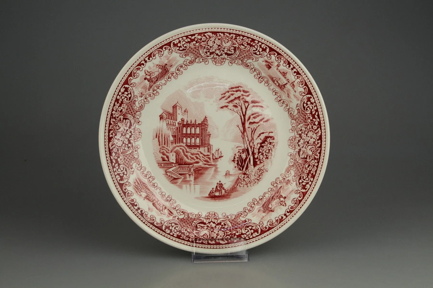 Servierteller rund groß - Royal Sphinx Maastricht Old England - rot