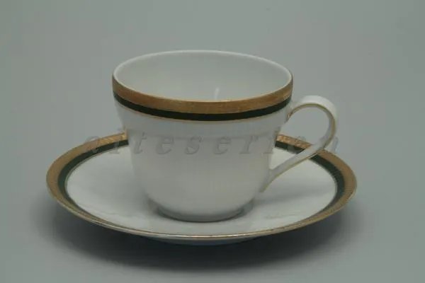 Kaffeetasse mit Untere - Seltmann Weiden Friederike grün gold
