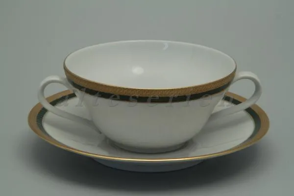 Suppentasse mit Untere - Seltmann Weiden Friederike grün gold