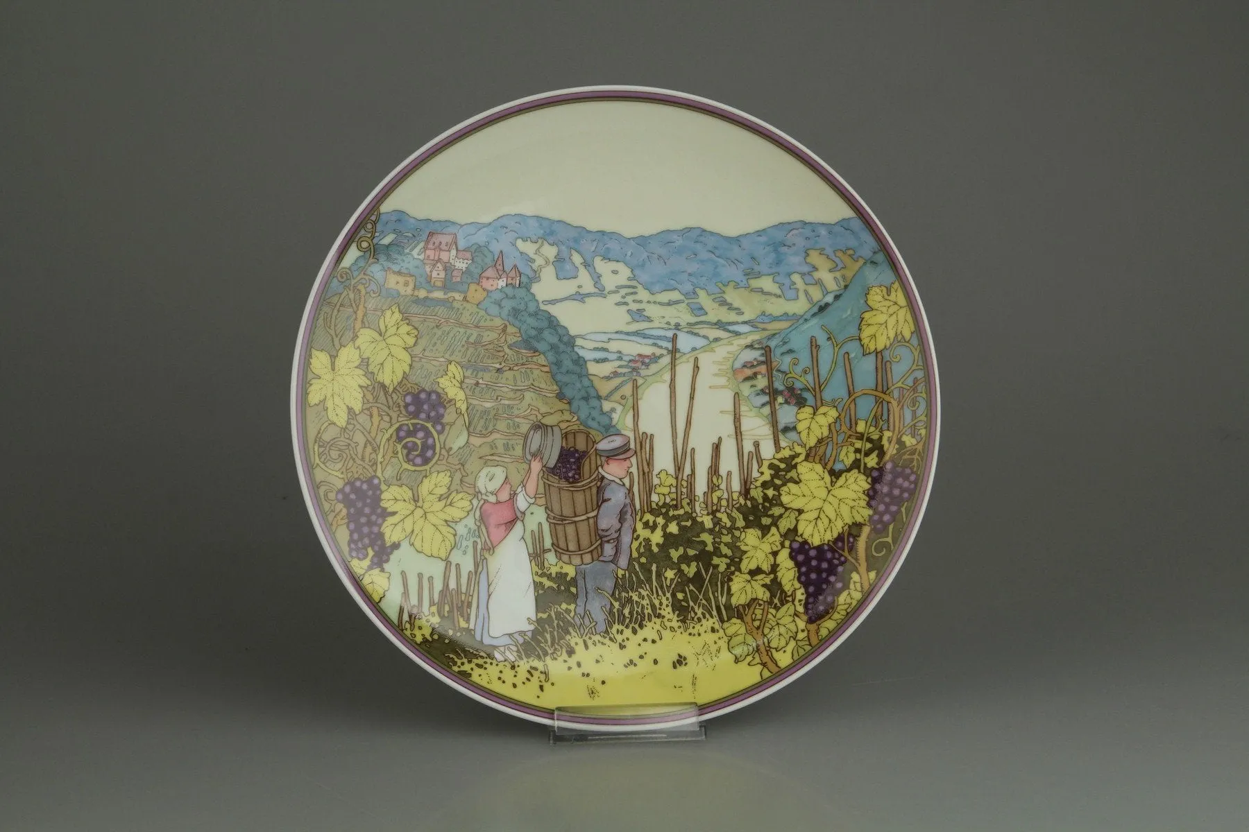 Wandteller Deutsche Krebshilfe E.V.: Winzer im Herbst - Villeroy & Boch Heinrich Deutsche Krebshilfe E.V.