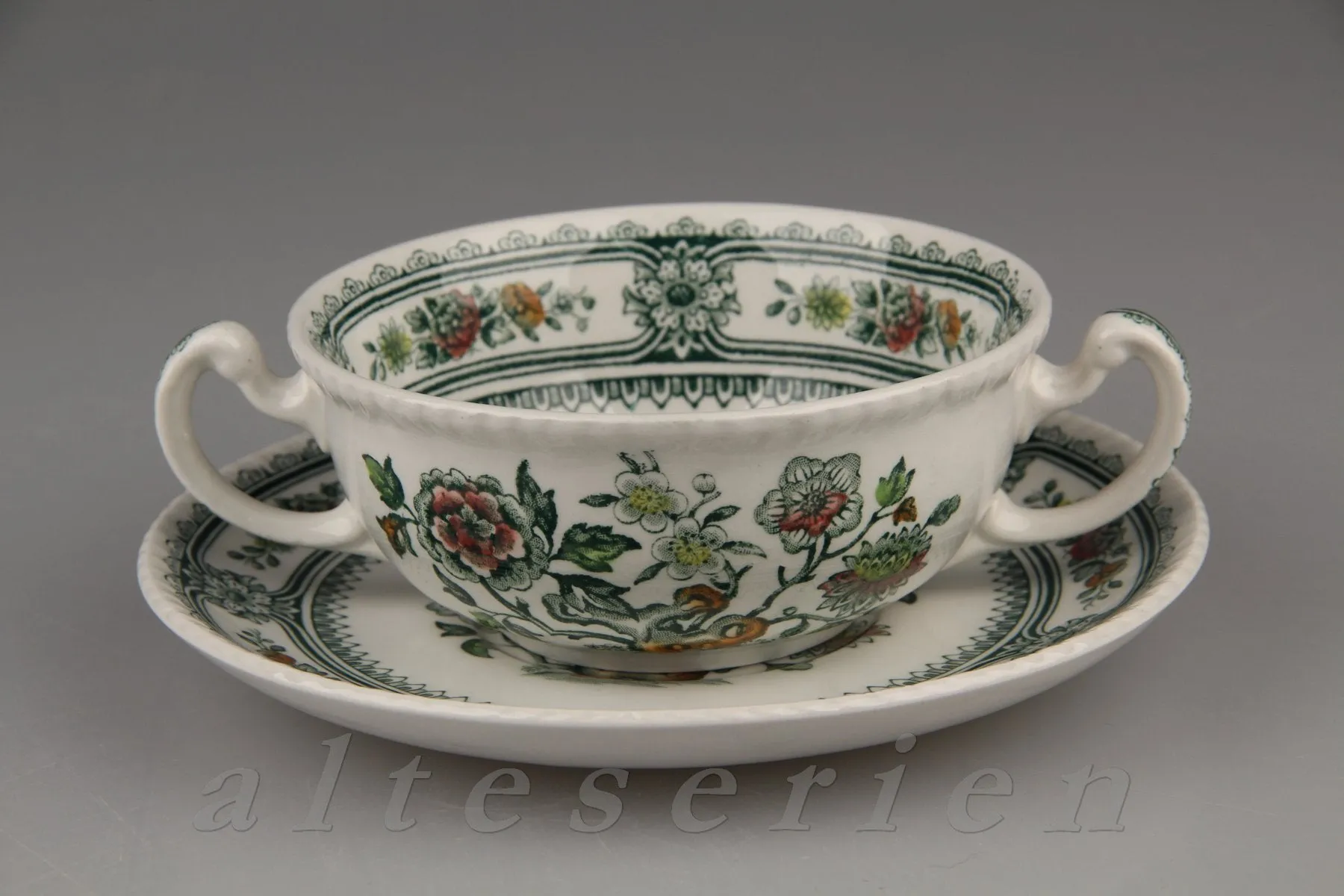 Suppentasse mit Untere - Wood & Sons England Dorset green grün