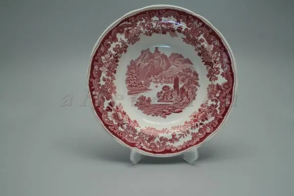 Speiseteller - Spode Copeland Pink Red Rhine