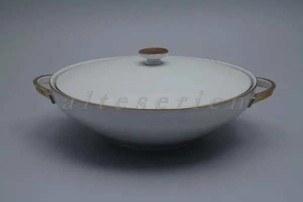 Ragout / Terrine - Heinrich Anmut Scherbe weiß Goldrand 14092