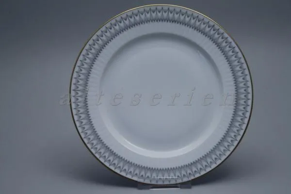 Kuchenteller - Königl. pr. Tettau Dekor 1843 graue Bordüre