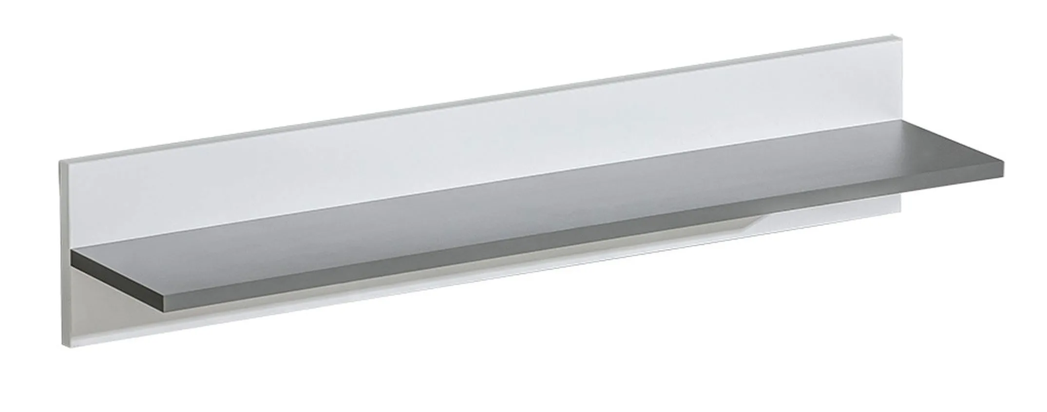 Jugendzimmer - Hängeregal / Wandregal Oskar 11, Farbe: Anthrazit / Weiß - 17 x 90 x 19 cm (H x B x T)