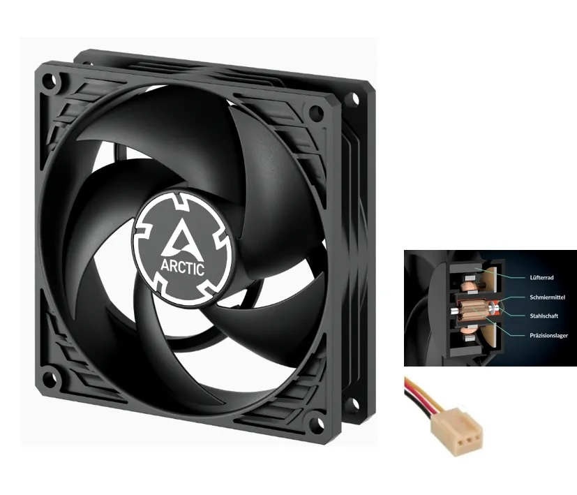 12V Lüfter 120x120x25mm mit 3pol Stecker PC Lüfter Fix 1350Umin