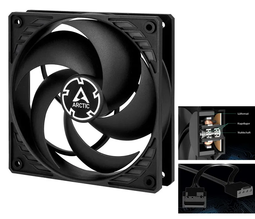 12V Lüfter 120x120x25mm mit 4pol Stecker PC Lüfter