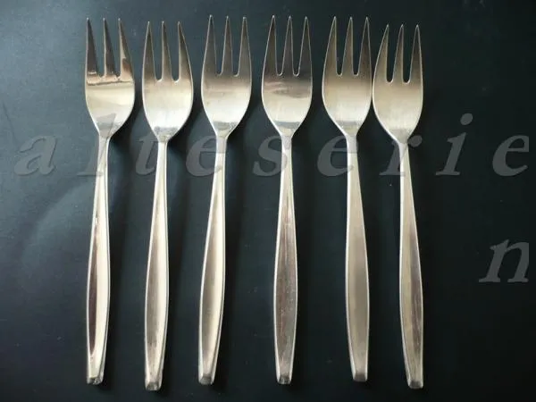 6 Kuchengabeln - BSF 90iger Silber Madame
