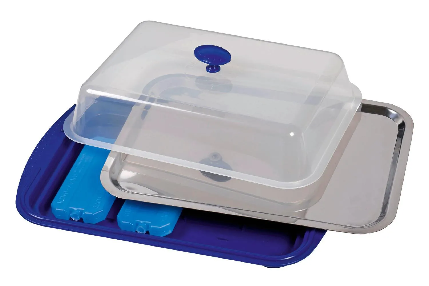 Thermo Tablett 5-teilig  1 x Schale aus stabilem Kunststoff blau