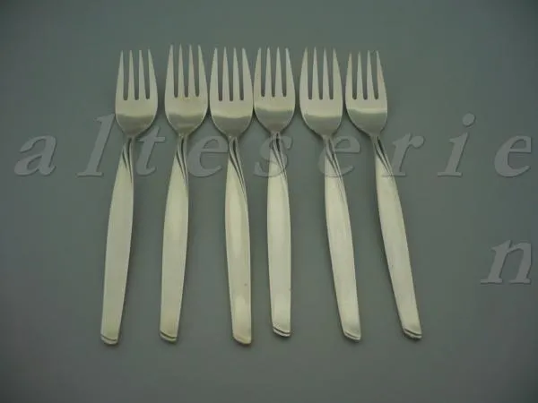 6 Menuegabeln - BSF 90iger Silber Jasmin