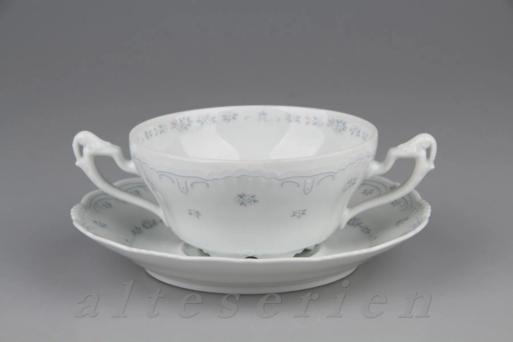 Suppentasse mit Untere - Königl. pr. Tettau Ariadne Dekor 2852