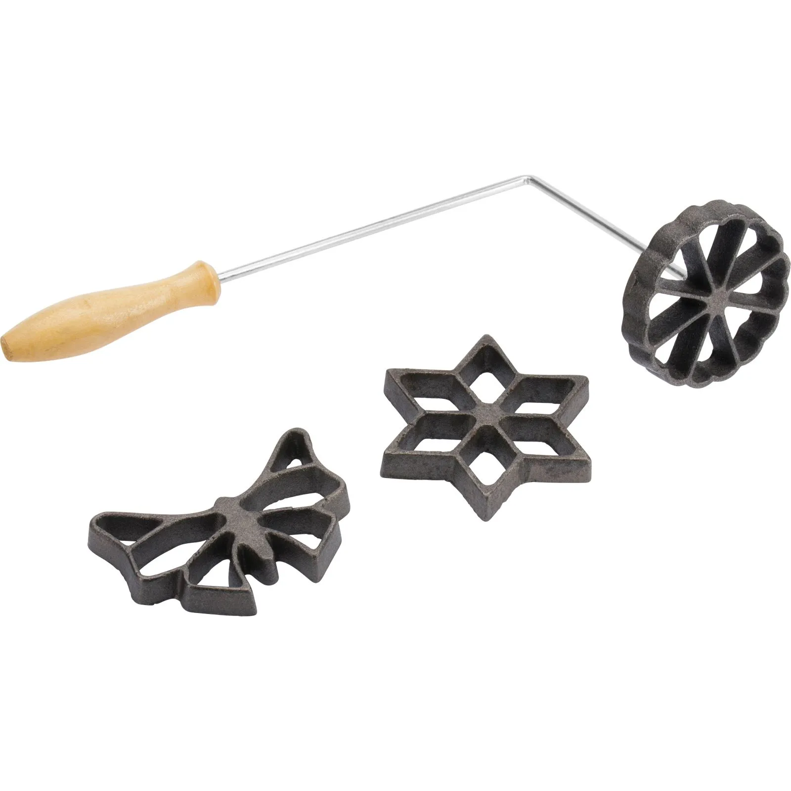 Waffelbäckerei mit 3 Motiven zum einfachen Zubereiten von Rosettenwaffeln