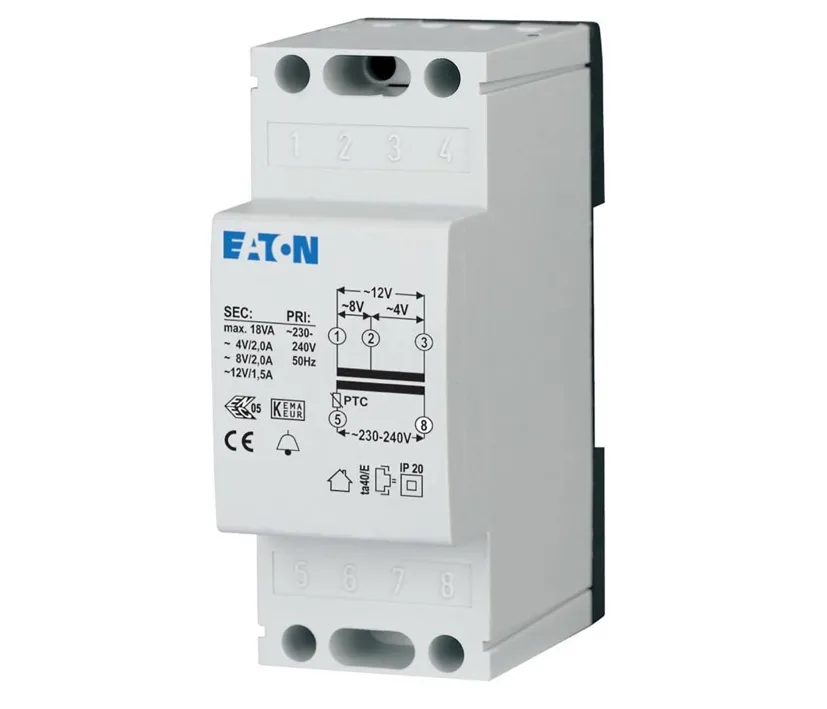 12V Klingeltrafo Hutschiene 4V 8V 12VAC 18VA Hutschienentrafo