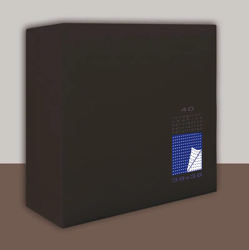 Tovagliolo Nero 2 veli 38x38 cm Punta/Punta - Tirolix