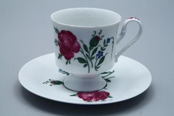 Kaffeetasse mit Untere - Königl. pr. Tettau Victoria Rose