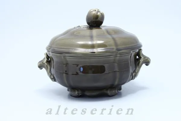 Ragout / Terrine - Luneville Faience Louis XV Moss Green