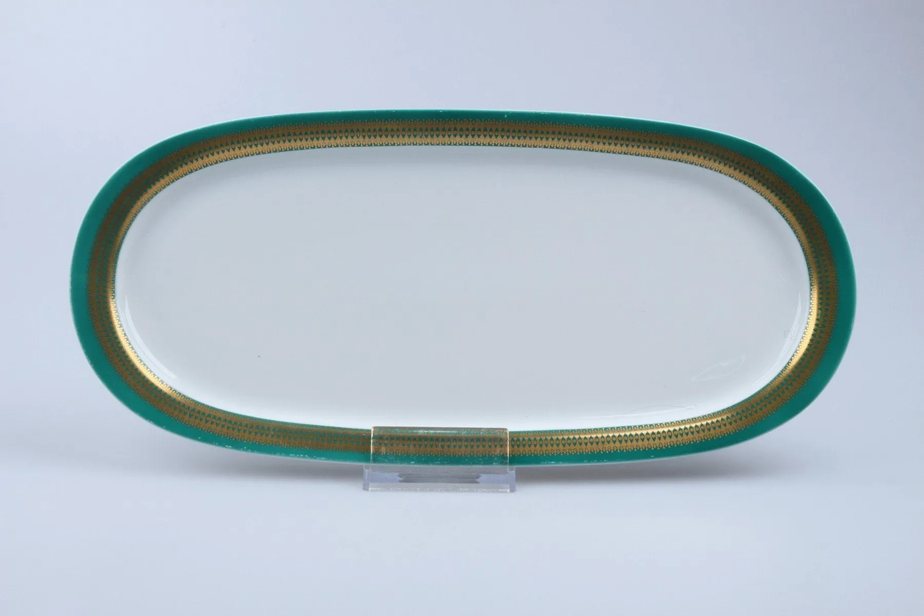 Königskuchenplatte - Thomas Rotunda grün mit Goldbordüre