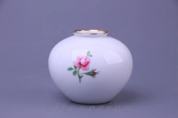 Vase klein bauchig - Fürstenberg Alt Fürstenberg Rote Rose 02171