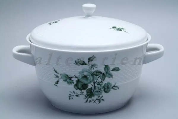 Ragout / Terrine - Hutschenreuther Tradition grüne Rose