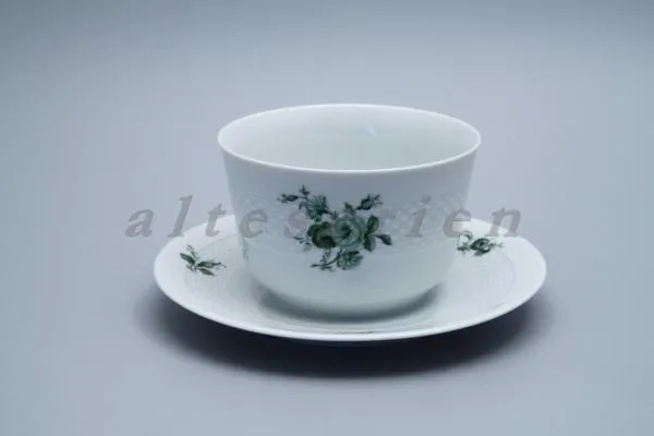 einteilige Sauciere - Hutschenreuther Tradition grüne Rose
