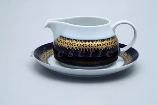 Sauciere mit Teller 2-teilig -Typ I - Thomas Rotunda Kobalt Goldbordüre