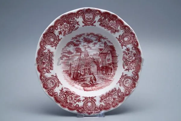 Suppenteller D 22 cm - Bristol Hull Ramsgate Historical Ports of England Rot