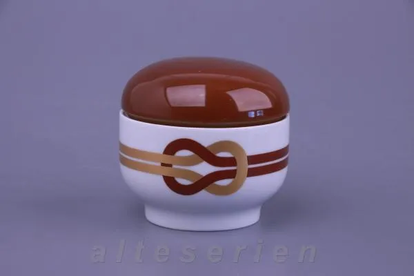 Zuckerdose - Fürstenberg Form F F 9 Dekor 677 Schleife Braun-Gold