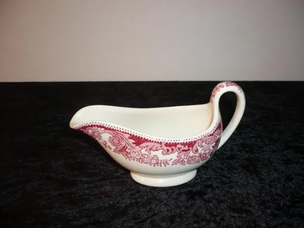 Buttersauciere H 8,5 cm - Spode Copeland Pink Red Rhine