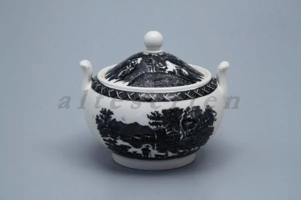 Zuckerdose - Wedgwood Lugano schwarz