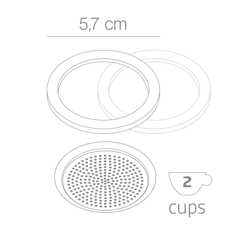 Sostituisci Guarnizioni e Filtro Caffettiera 4 Tazze — Tirolix
