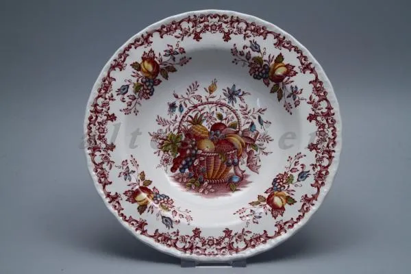 Suppenteller - Royal Tudor Fruits & Flowers rot red