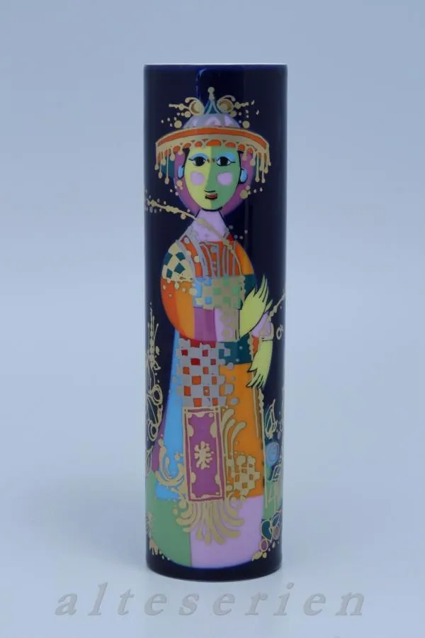 Vase hoch schlank H 22,5 cm - Rosenthal Künstlerporzellan Björn Wiinblad