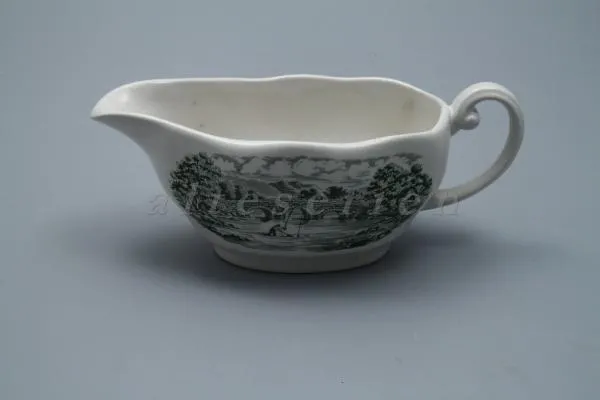 Sauciere - Crown Ducal Bridge Scenes Grün Green