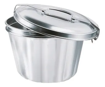 Wasserbadform  Aluminium, Ø 19 cm, H 15 cm  mit verschließbarem Deckel für klassischen Pudding