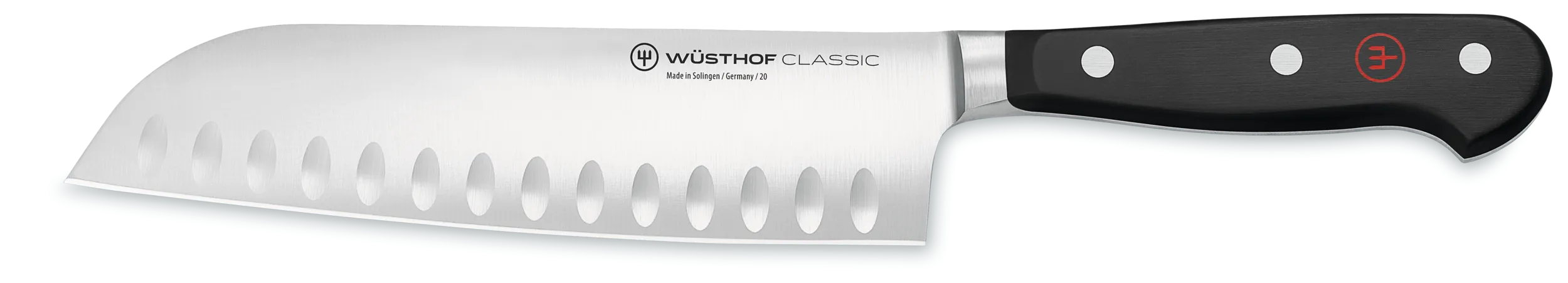 Santokumesser Kullenschliff Classic 17cm geschmiedete Klinge,Spezialkunststoff genietet