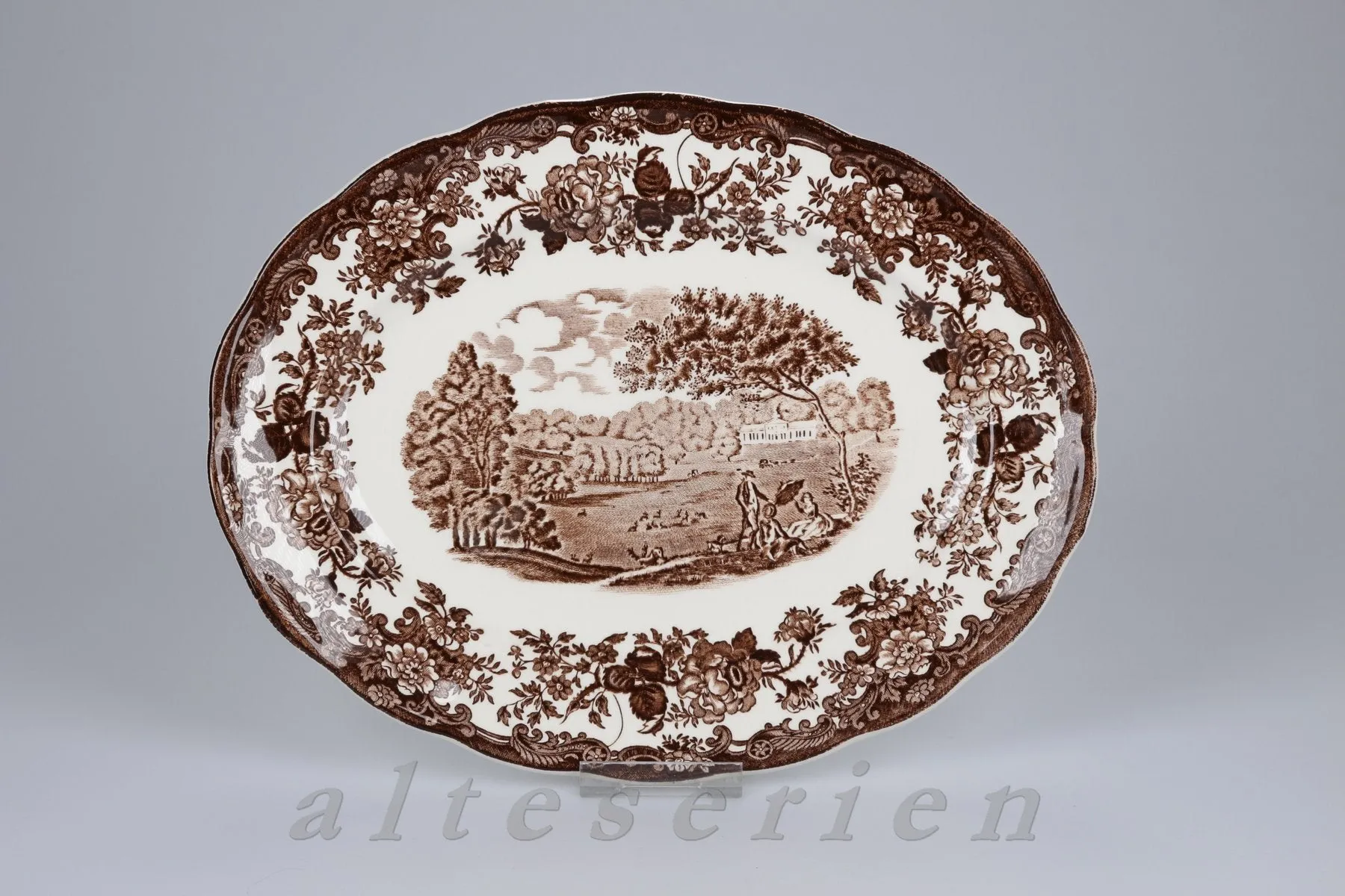 Fleischplatte mittelgroß - Palissy Avon Scenes braun